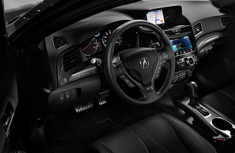 Steering wheel and center gear shifter of 2019 Acura ILX