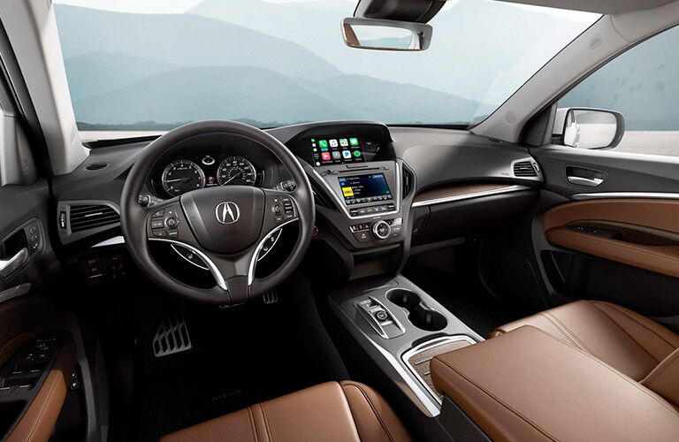 Steering wheel and touchscreen of 2019 Acura MDX