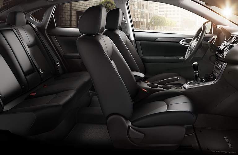 side view of front and rear interior seats of 2018 nissan sentra