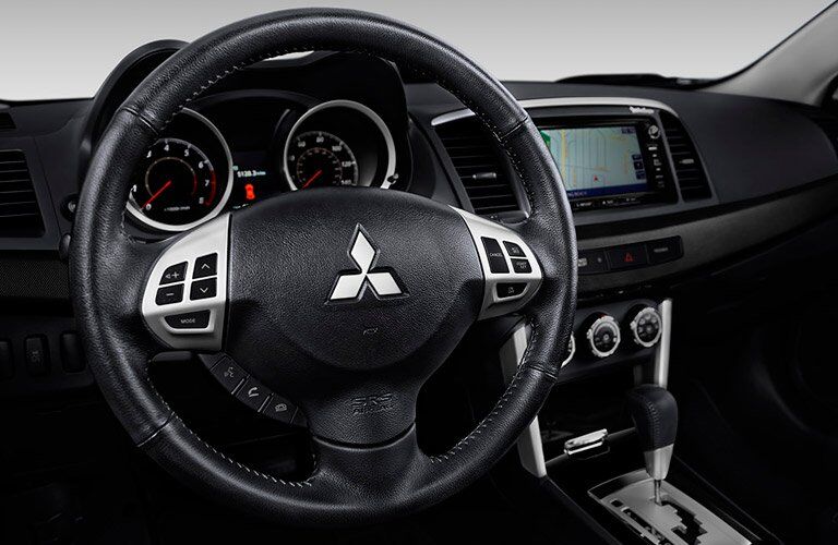 2017 Mitsubishi Lancer steering wheel and dash