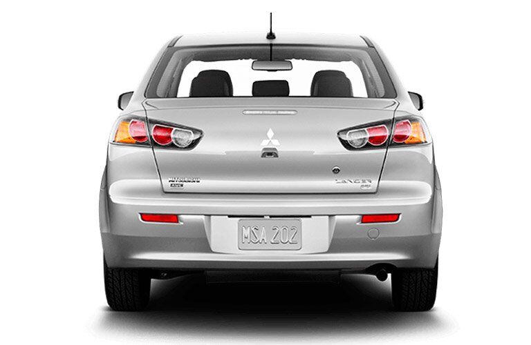 2017 Mitsubishi Lancer from behind with white background