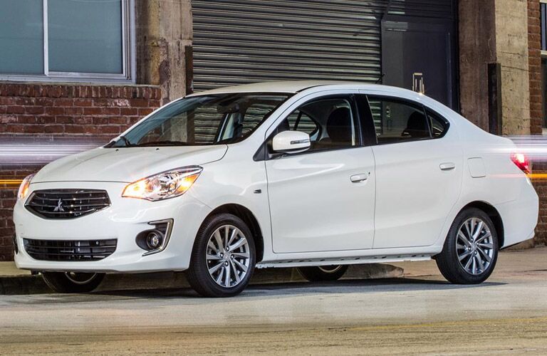 white 2016 Mitsubishi Mirage parked