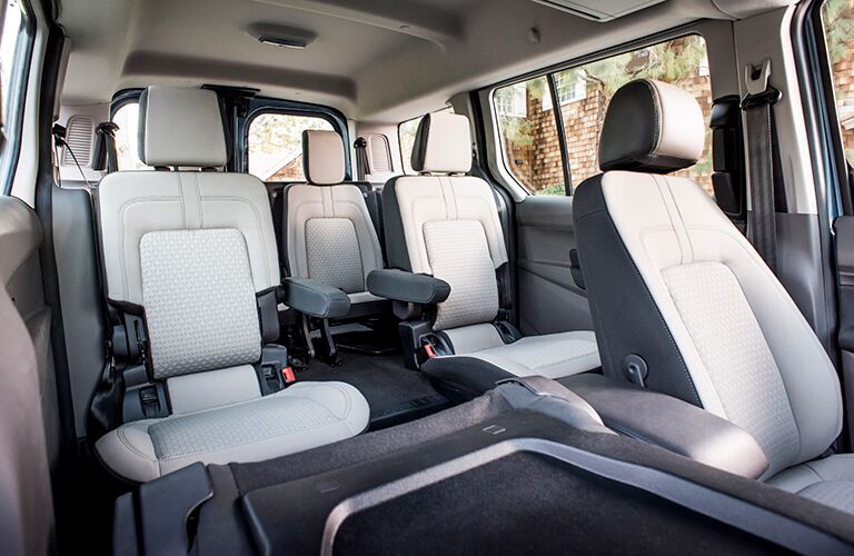 Three rows of seats inside 2019 Ford Transit Connect Wagon