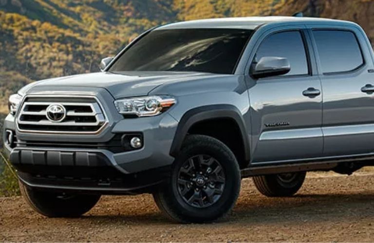 Side angle view of the front of the 2021 Toyota Tacoma