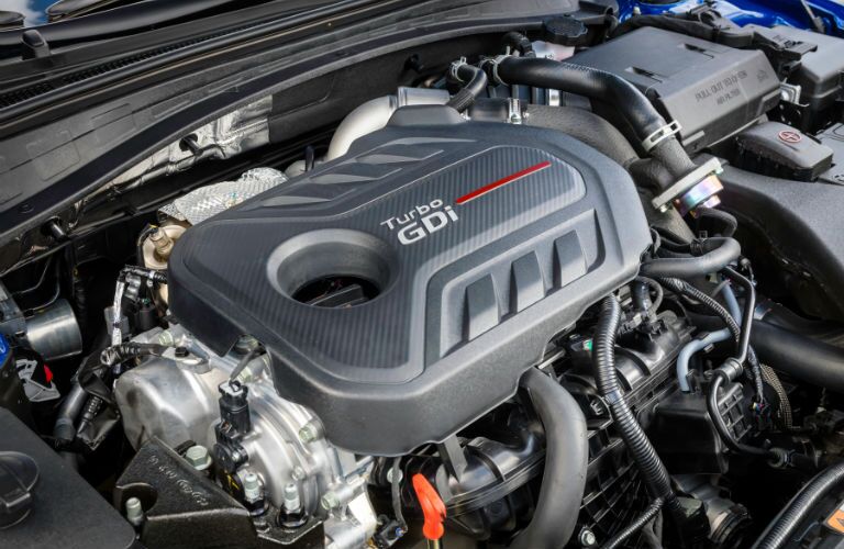 A photo of one of the engines used by the 2019 Kia Optima.