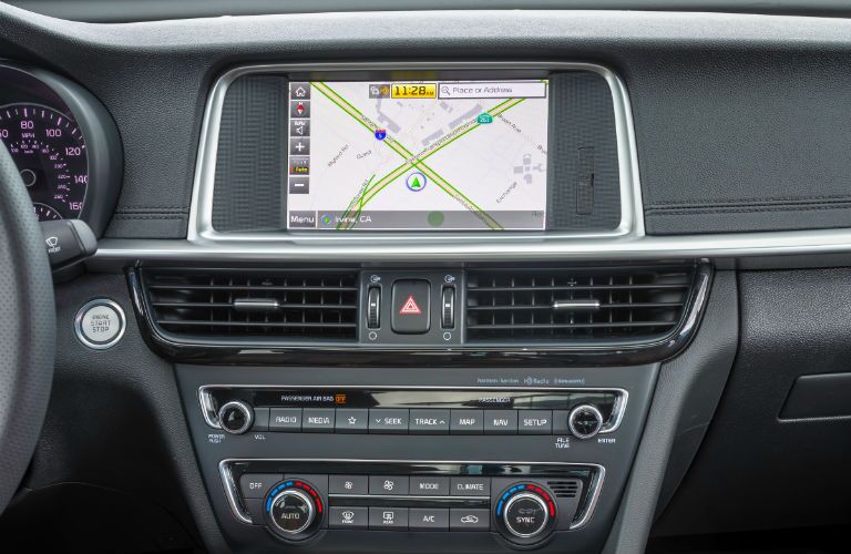 A photo of the navigation system in the 2019 Kia Optima.