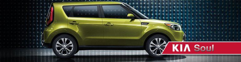 green 2019 Kia Soul with banner