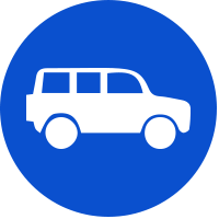 Blue SUV silhouette button