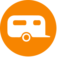 orange icon towing camper