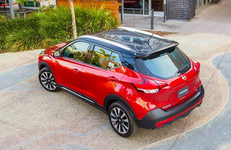 top view of red nissan kicks
