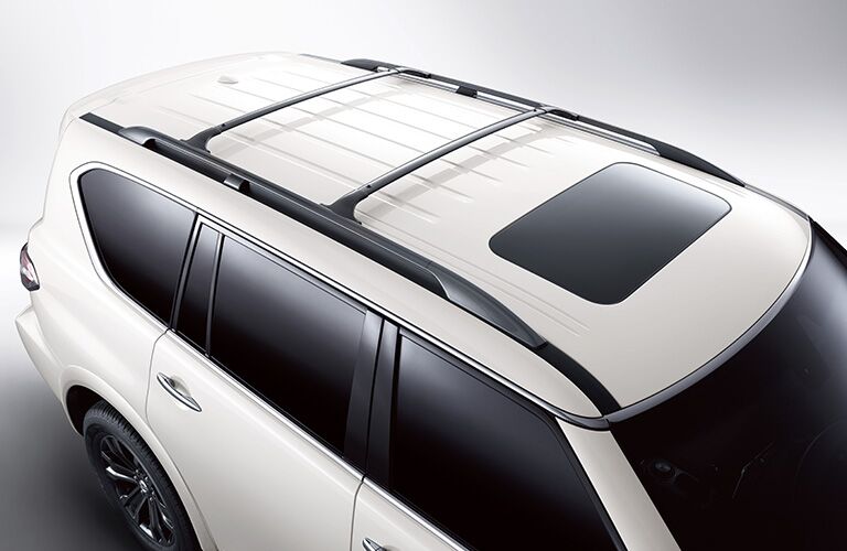 Exterior view of the top of a white 2019 Nissan Armada