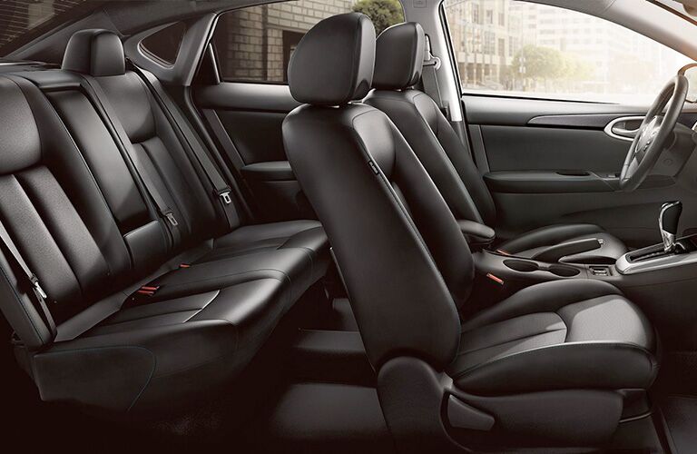 side view of first and second rows inside 2019 Nissan Sentra