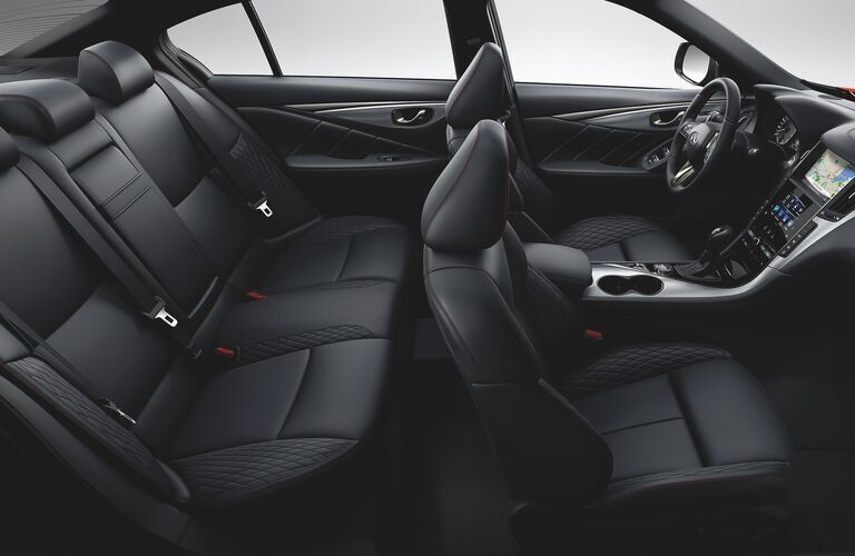 Interior view of the two rows of seating inside a 2020 INFINITI Q50