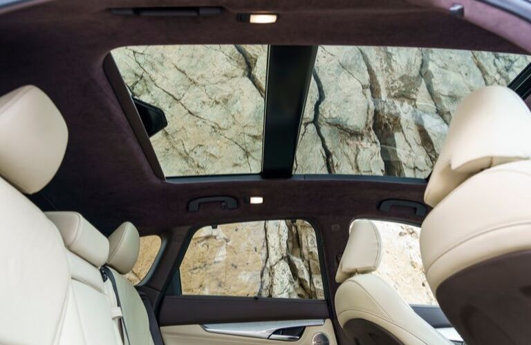 Interior view of the dual moonroofs inside the 2020 INFINITI QX50