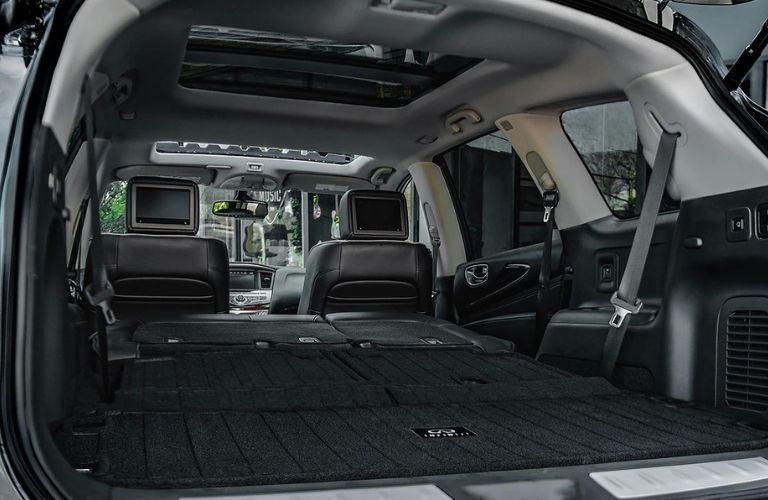 Interior view of the cargo area inside a 2020 INFINITI QX60