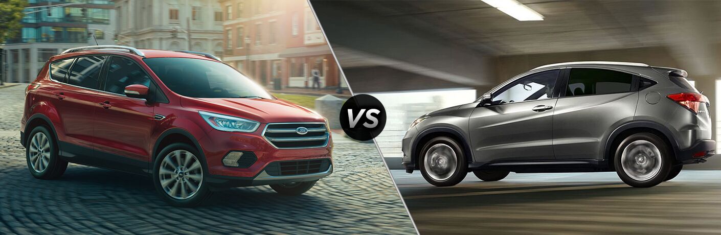 2018 Ford Escape driving on a brick road vs 2018 Honda HR-V driving on a highway