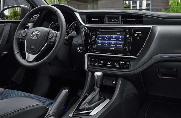 steering wheel and dashboard of the 2017 Toyota Corolla