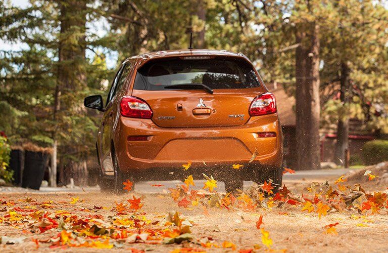 Rear end of 2017 Mitsubishi Mirage