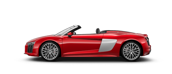 The Audi R8 Spyder and it's side view