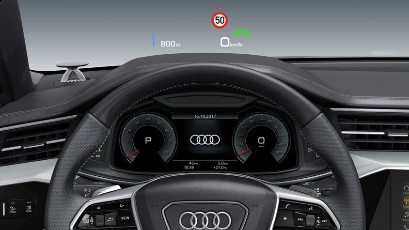 A sideways view of the New 2019 Audi A6 Sedan available in Windsor Ontario