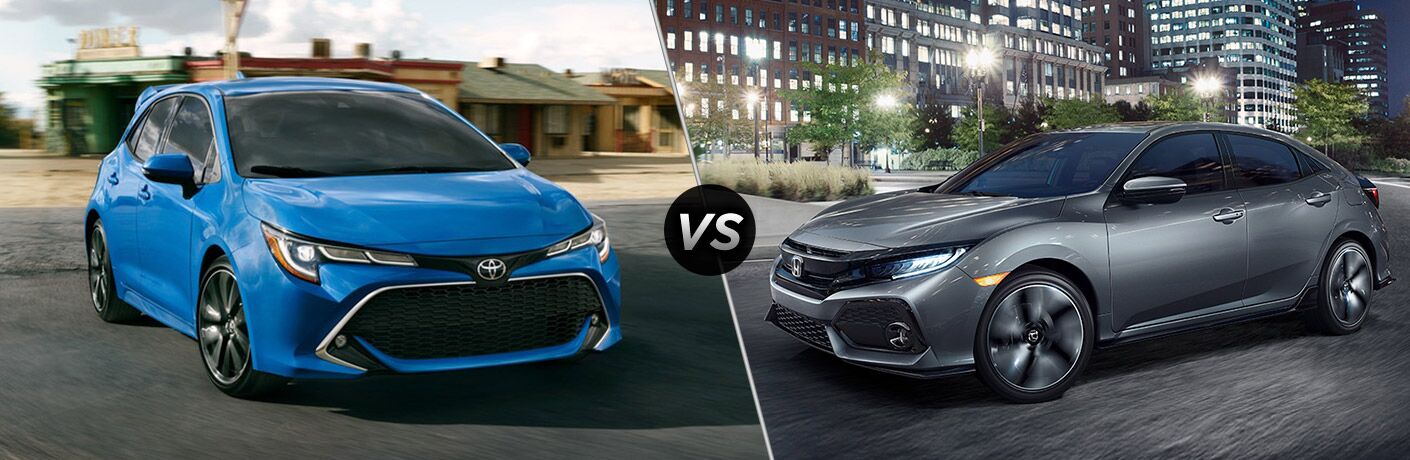 Toyota Corolla Hatchback Vs Honda Civic Hatchback 2019 Toyota Corolla Hatchback vs. 2018 Honda Civic Hatchback