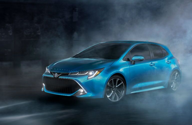 A front left quarter photo of the 2019 Toyota Corolla Hatchback.