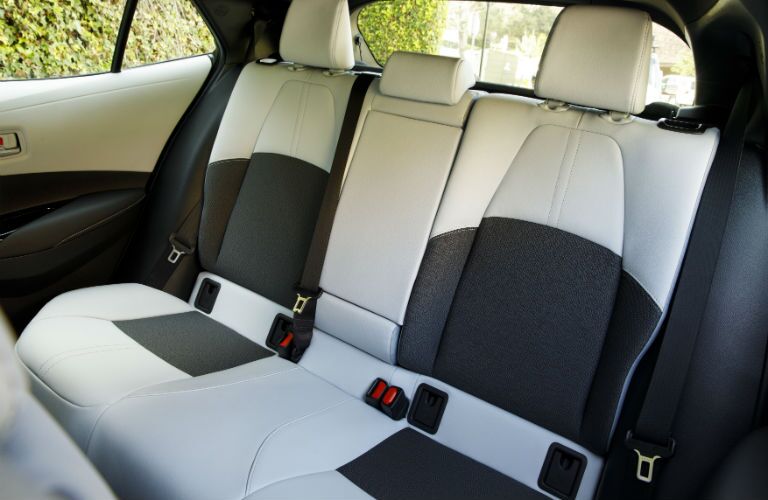 A photo of the rear seats in the 2019 Corolla Hatchback.