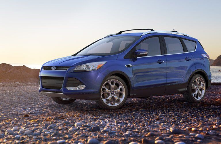 Blue 2016 Ford Escape on Gravel Beach