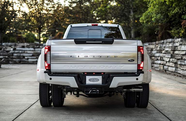 White 2018 Ford F-250 Super Duty Limited Rear Exterior with Chrome Limited Badge