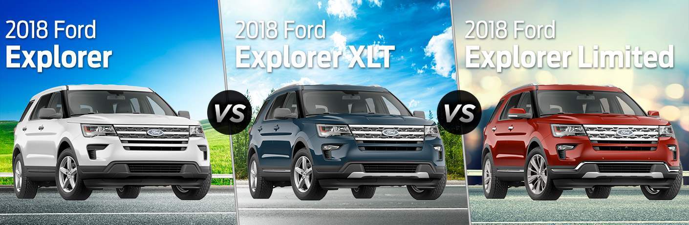 2018 Ford Explorer Vs Xlt White 2018 Ford Explorer With Text Vs Blue Xlt