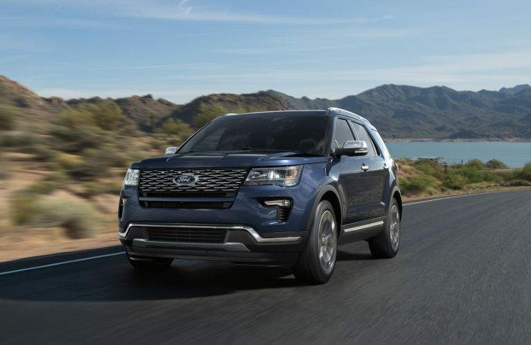 2018 Ford Explorer Vs Xlt Blue 2018 Ford Explorer Front Exterior