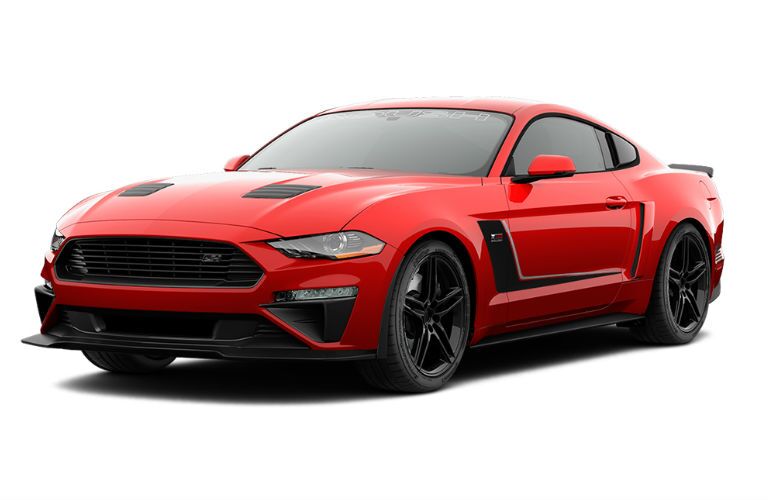 Red 2018 Ford Mustang ROUSH Jackhammer Front Exterior on White Background