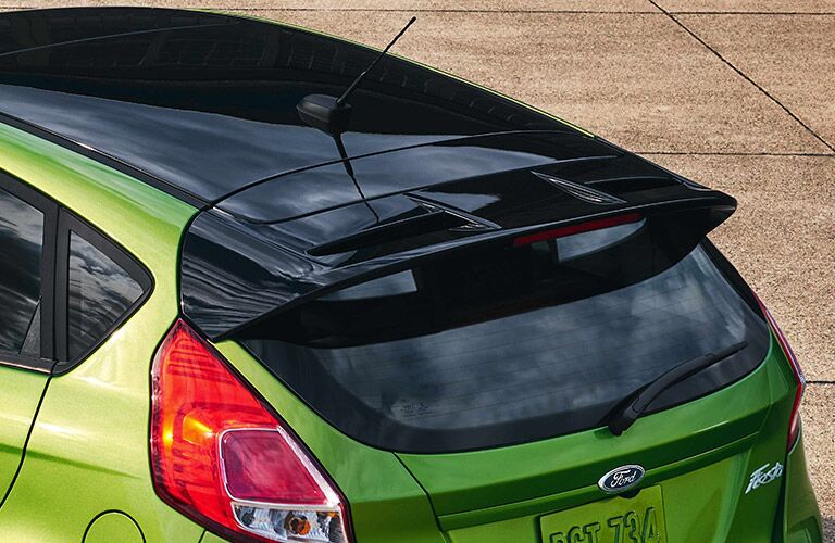 Green 2019 Ford Fiesta ST-Line Rear with Black Roof Panel
