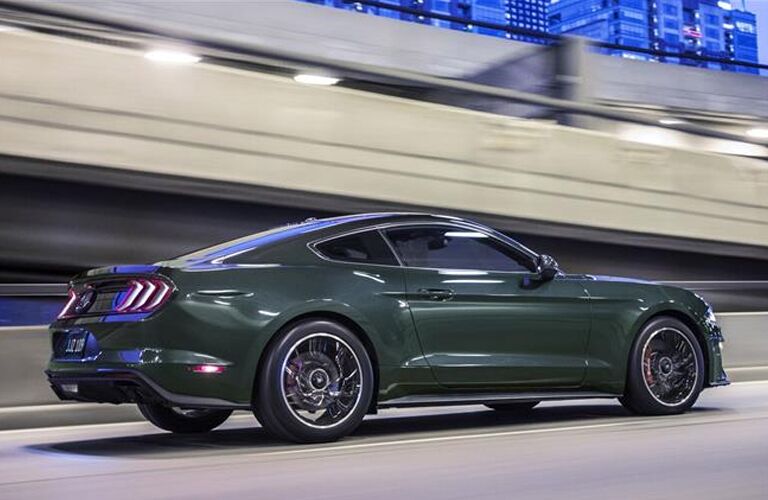 Green 2019 Ford Mustang Bullitt Side and Rear Exterior
