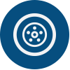 Tire on blue