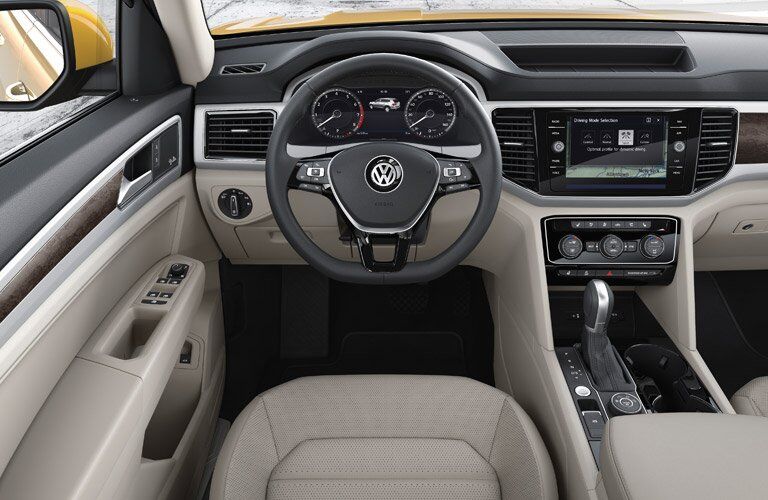 Driver's Seat View in the Interior of the 2018 Volkswagen Atlas