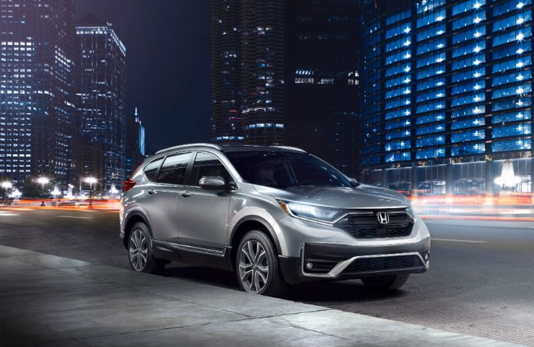 A front right quarter photo of the 2021 Honda CR-V.