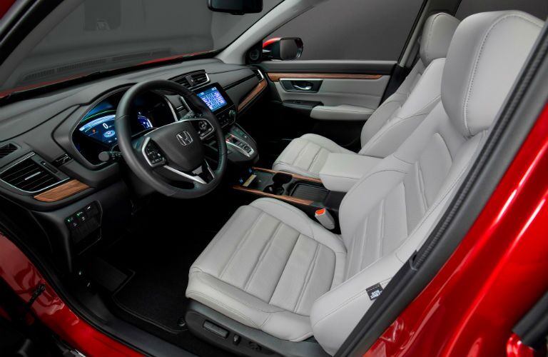 A photo of the front seats in the 2020 Honda CR-V Hybrid.