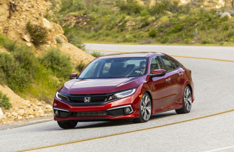 A photo of the 2020 Honda Civic Sedan on the road.