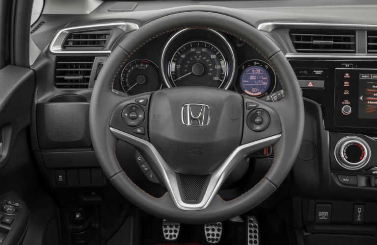 A photo of the center gauge cluster in the 2020 Honda Fit.