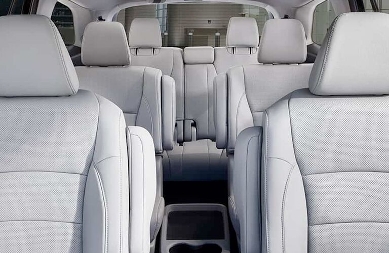 An interior photo of the seating space in the 2019 Honda Pilot.