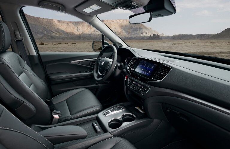 A photo of the front seats in the 2021 Honda Ridgeline.