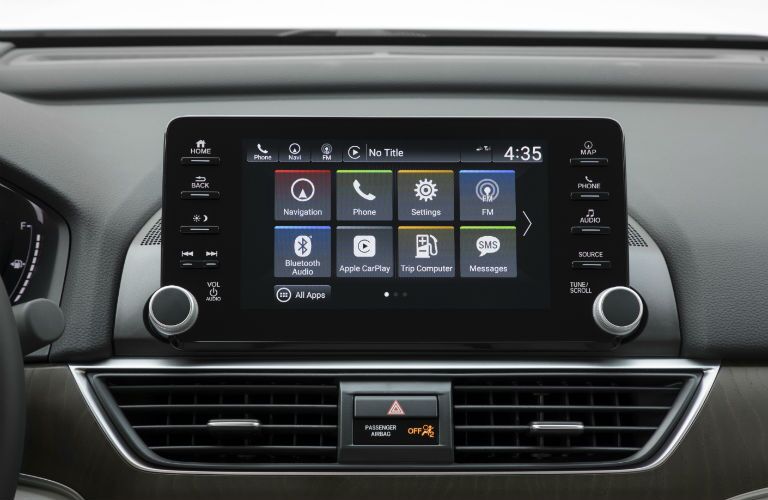 A photo of the touchscreen interface used by the 2020 Honda Accord.
