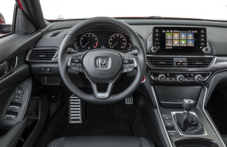 A photo of the driver's cockpit in the 2019 Honda Accord.