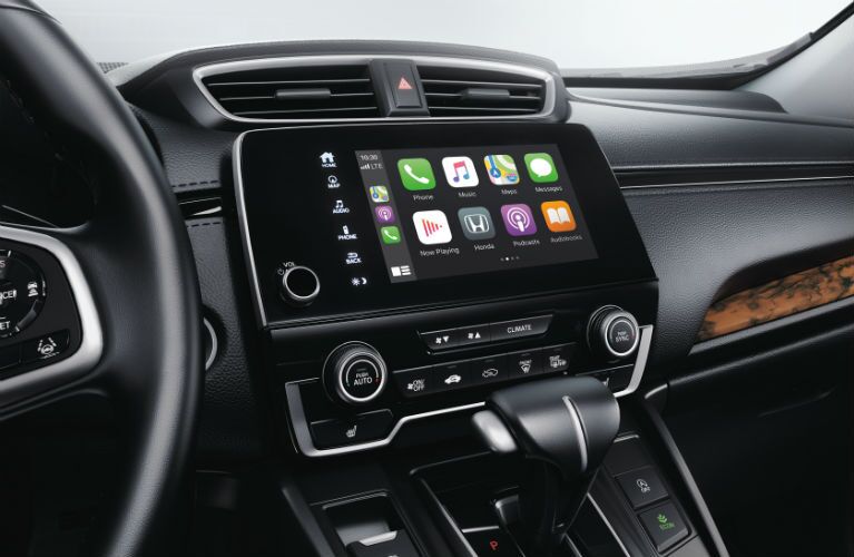 A photo of the touchscreen interface used by the 2021 Honda CR-V.