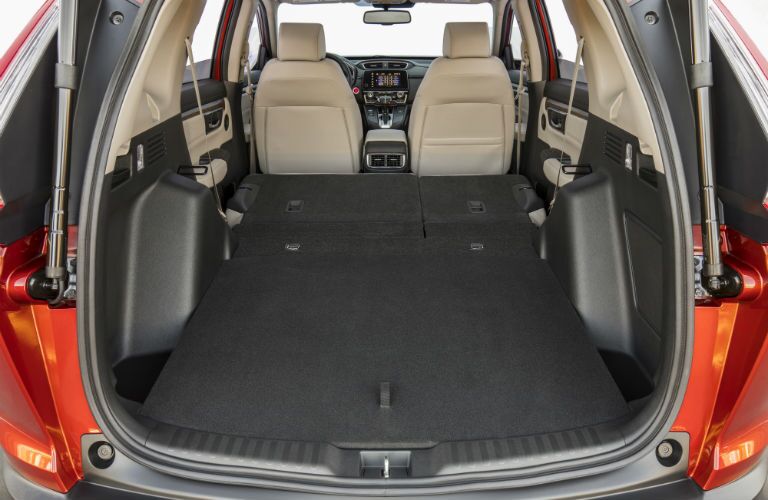 An interior photo showing the max cargo space configuration in the 2019 Honda CR-V.