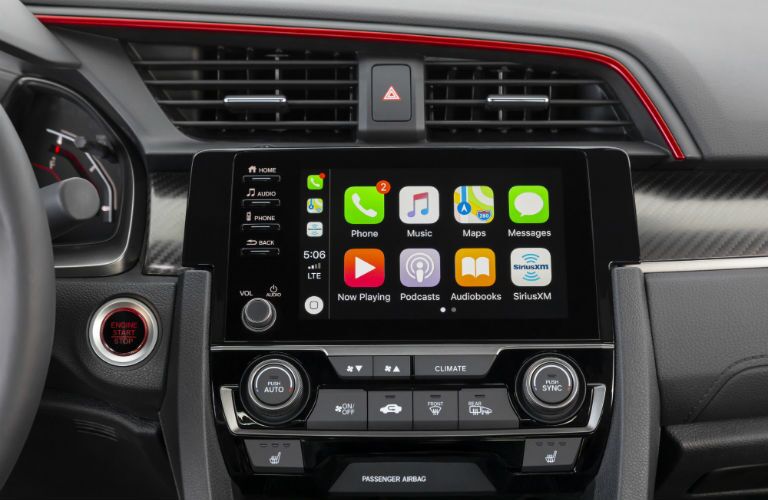 A photo of the touchscreen interface in the 2020 Honda Civic Si.