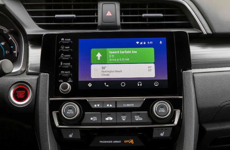 A photo of the touchscreen interface in the 2020 Honda Civic Sedan.