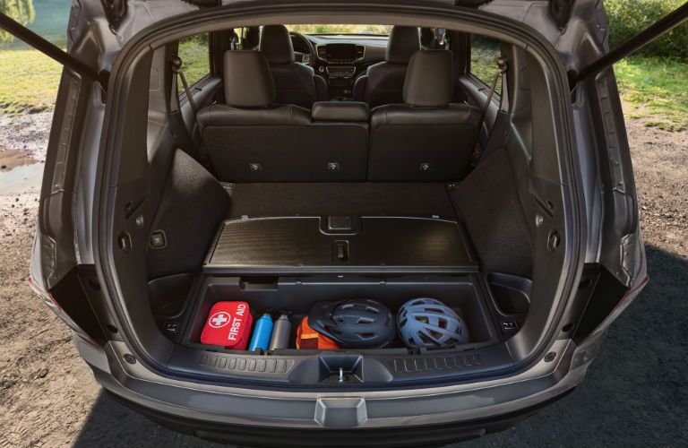 A photo of the 2019 Honda Passport and its available cargo space.