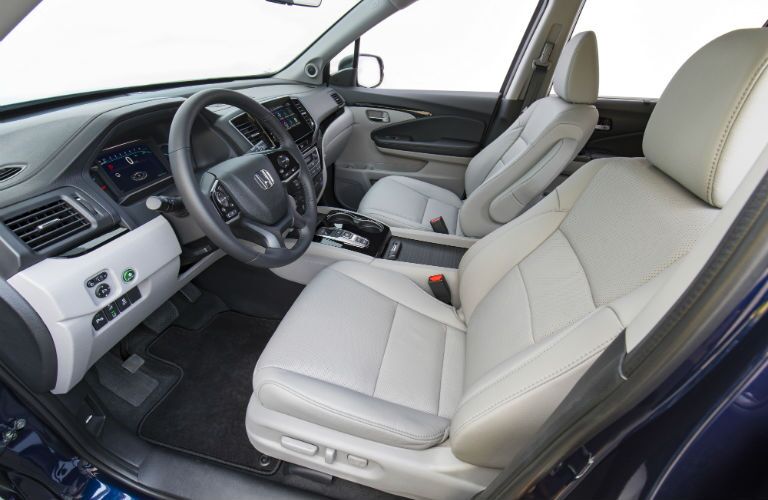 A photo of the front seats in the 2021 Honda Pilot.